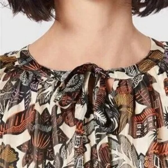 Scotch & Soda Boho Floral Flowy Midi Dress Long Sleeve Tiered Skirt Size S 70s - Picture 3 of 15